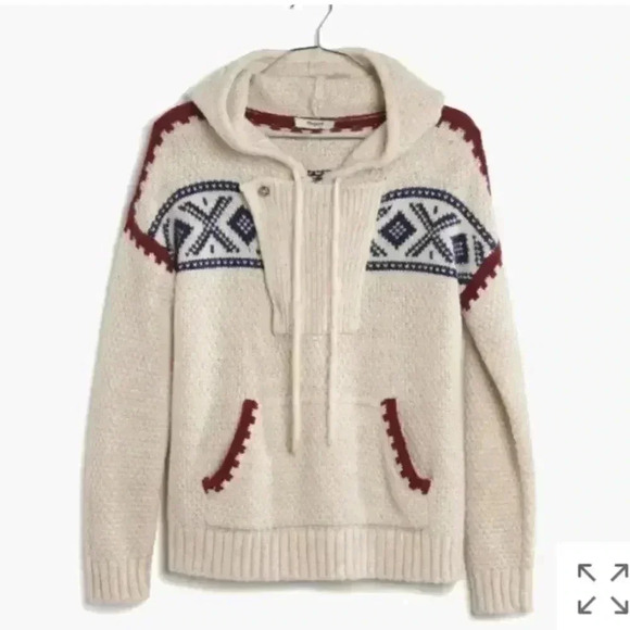 Madewell Fair Isle Hooded Sweater - Picture 1 of 6